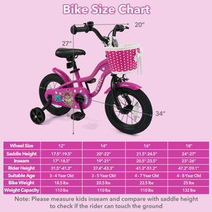 12 Inch Kids Bike with Training Wheels for Aged 3-4 Years Old - Magic Rose view 4