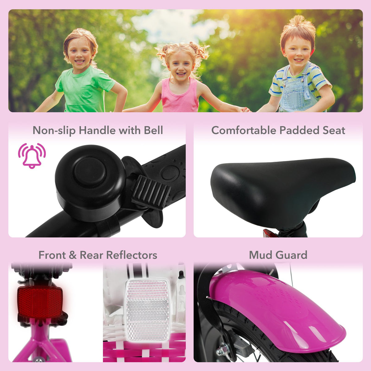 12 Inch Kids Bike with Training Wheels for Aged 3-4 Years Old - Magic Rose view 9