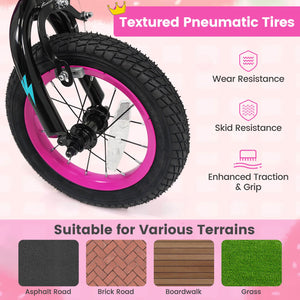 12 Inch Kids Bike with Training Wheels for Ages 3-4 Years Old Pink- Street Art Time view 7