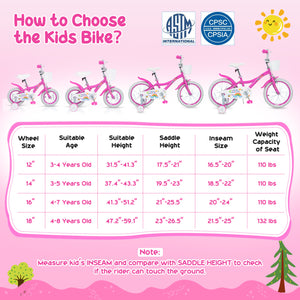 12 Inches Girls Bike for 3-4 Years Old with Basket - Spring Party, Pink view 5