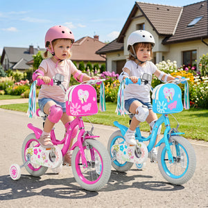 12 Inches Girls Bike with Front Bag and Streamers for 3-4 Years Pink view 5