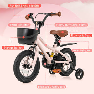 12 Inches Kids Bike with Basket and Adjustable Handlebar for 3-4 Years Old view 9