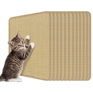 12 Pieces Cat Scratcher Mat Set 16 x 12 Inch Natural Sisal Pads