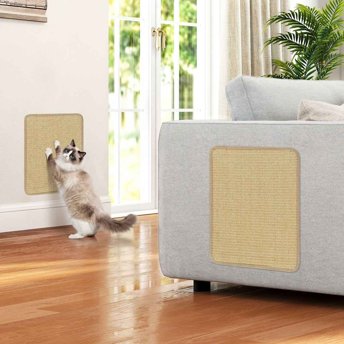 12 Pieces Cat Scratcher Mat Set 16 x 12 Inch Natural Sisal Pads view 3