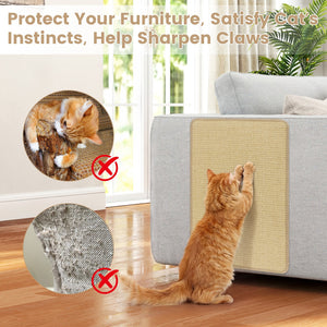 12 Pieces Cat Scratcher Mat Set 24, x 16 Inch Natural Sisal Pads view 8
