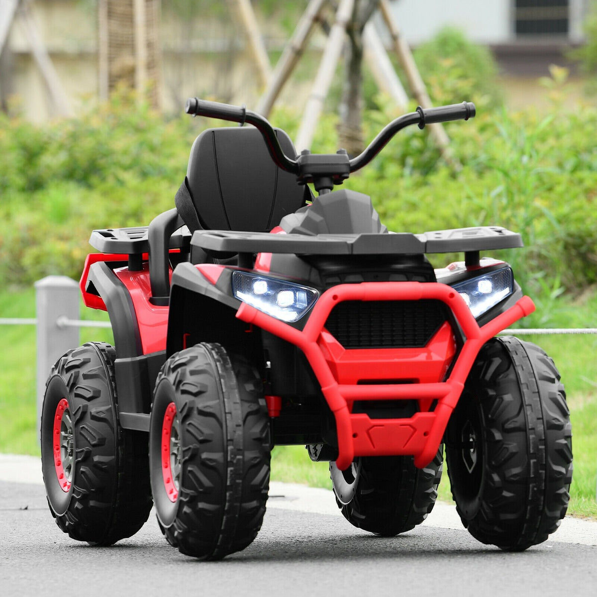 12 V Kids Electric 4-Wheeler ATV Quad with MP3 and LED Lights-Red view 6