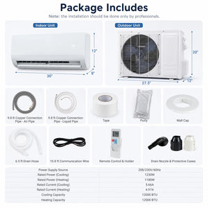 Lithzen 12000 BTU 115V 17 SEER2 Mini Split Air Conditioner and Heater WiFi Enabled view 4