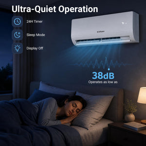 Lithzen 12000 BTU 115V 17 SEER2 Mini Split Air Conditioner and Heater WiFi Enabled view 9