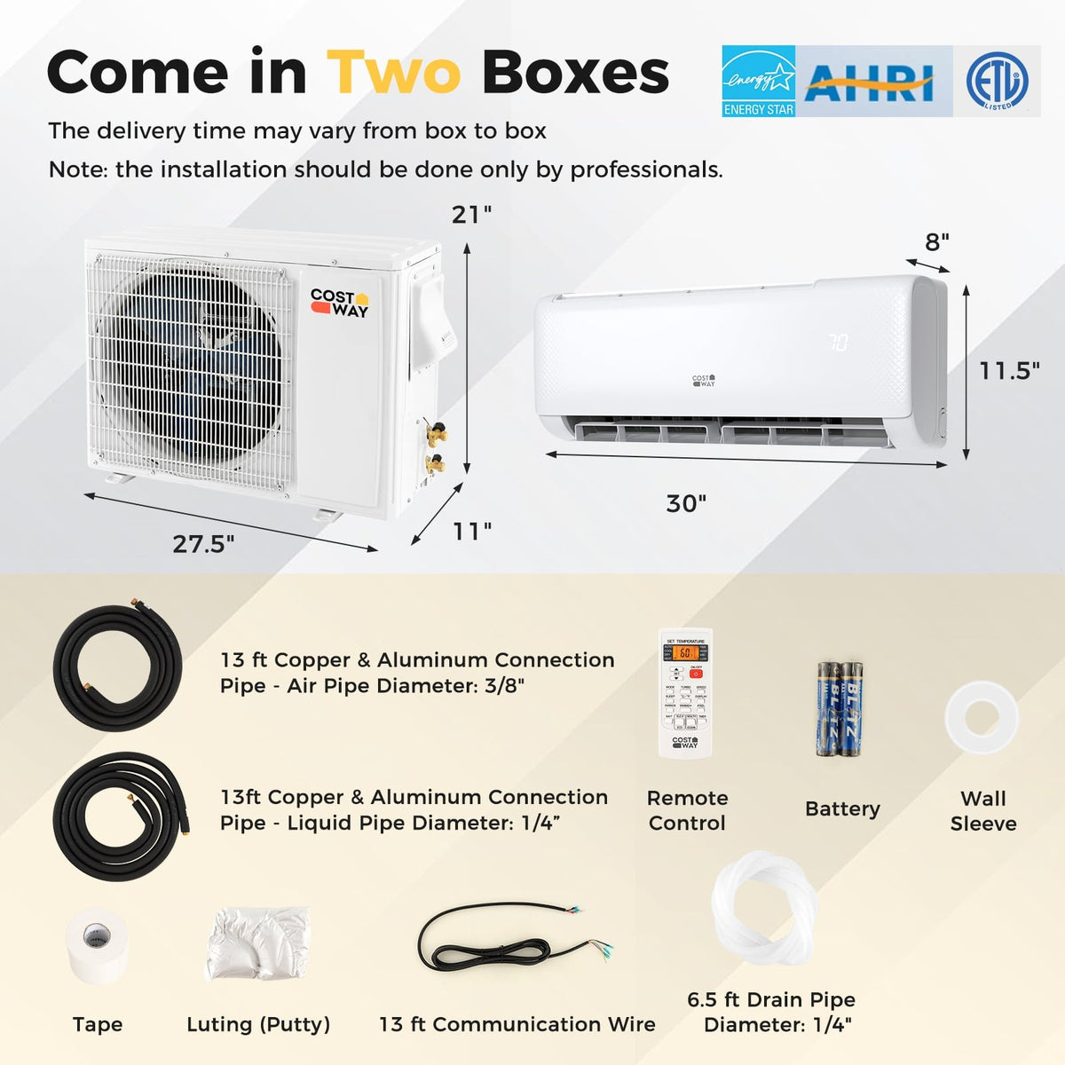Airtural Series 12000 BTU 21 SEER2 208-230V Ductless Mini Split Air Conditioner with Heater Pump Energy Star Certified view 4