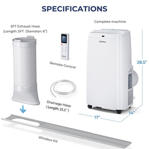 12000BTU 3-in-1 Portable Air Conditioner with Remote-White view 4