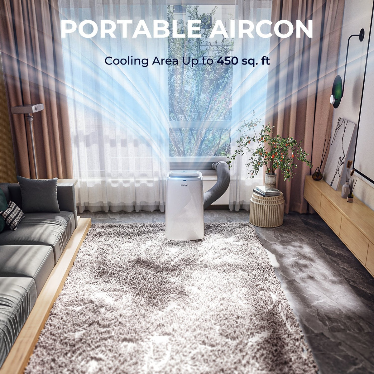 12000BTU 3-in-1 Portable Air Conditioner with Remote-White view 6