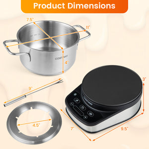 1200W Electric Fondue Pot Set with 3 L Removable Pot 6 Color-Coded Fork view 5