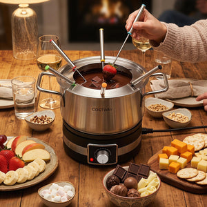 1200W Electric Fondue Pot Set with Removable Stainless Steel Pot and 6 Forks view 2