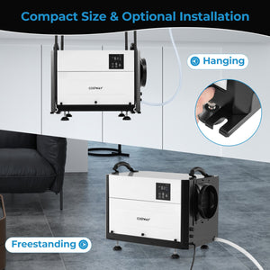 124 Pint Crawl Space Dehumidifier with 3 Modes and 24H Timer-White view 7