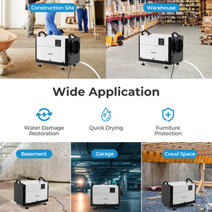 124 Pint Crawl Space Dehumidifier with 3 Modes and 24H Timer-White view 8