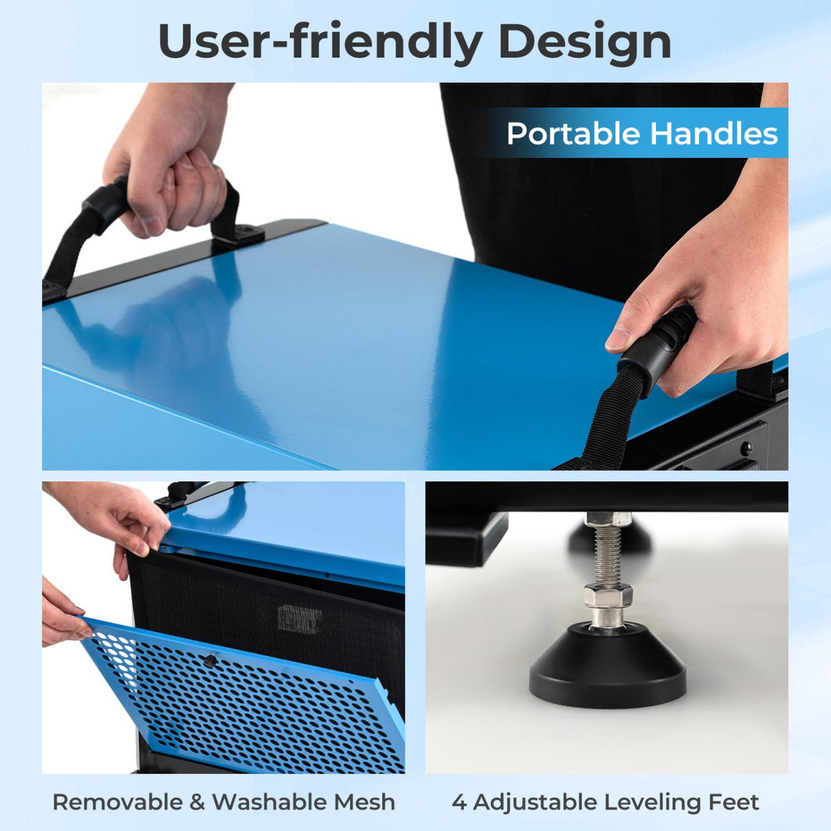 124 Pint Crawl Space Dehumidifier with 3 Modes and 24H Timer-Blue view 4