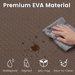 12Tiles 1/2 inches Puzzle Exercise Floor Mats-Brown view 8