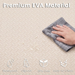 12Tiles 1/2 inches Puzzle Exercise Floor Mats-Beige view 9
