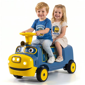 12V 2-Seater Kids Ride on Train with Height Adjustable Seat and Music Licensed Chuggington-Blue view 4