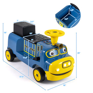 12V 2-Seater Kids Ride on Train with Height Adjustable Seat and Music Licensed Chuggington-Blue view 5