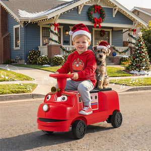 12V 2-Seater Kids Ride on Train with Height Adjustable Seat and Music Licensed Chuggington-Red view 3