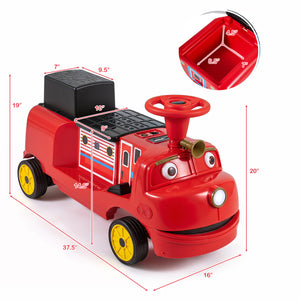 12V 2-Seater Kids Ride on Train with Height Adjustable Seat and Music Licensed Chuggington-Red view 5