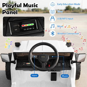 12V Electric Ride On Truck with Dump Bed and Music Licensed Toyota-White view 7