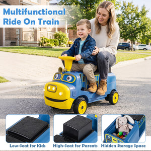 12V Kids Ride on Train 3-Seater with Detachable Carriage Licensed Chuggington-Blue view 8