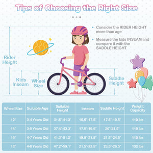 12-20 Inch Kids Bike Adjustable with Basket and Streamers Blue - Princess of the Sea Theme-12 Inch view 5
