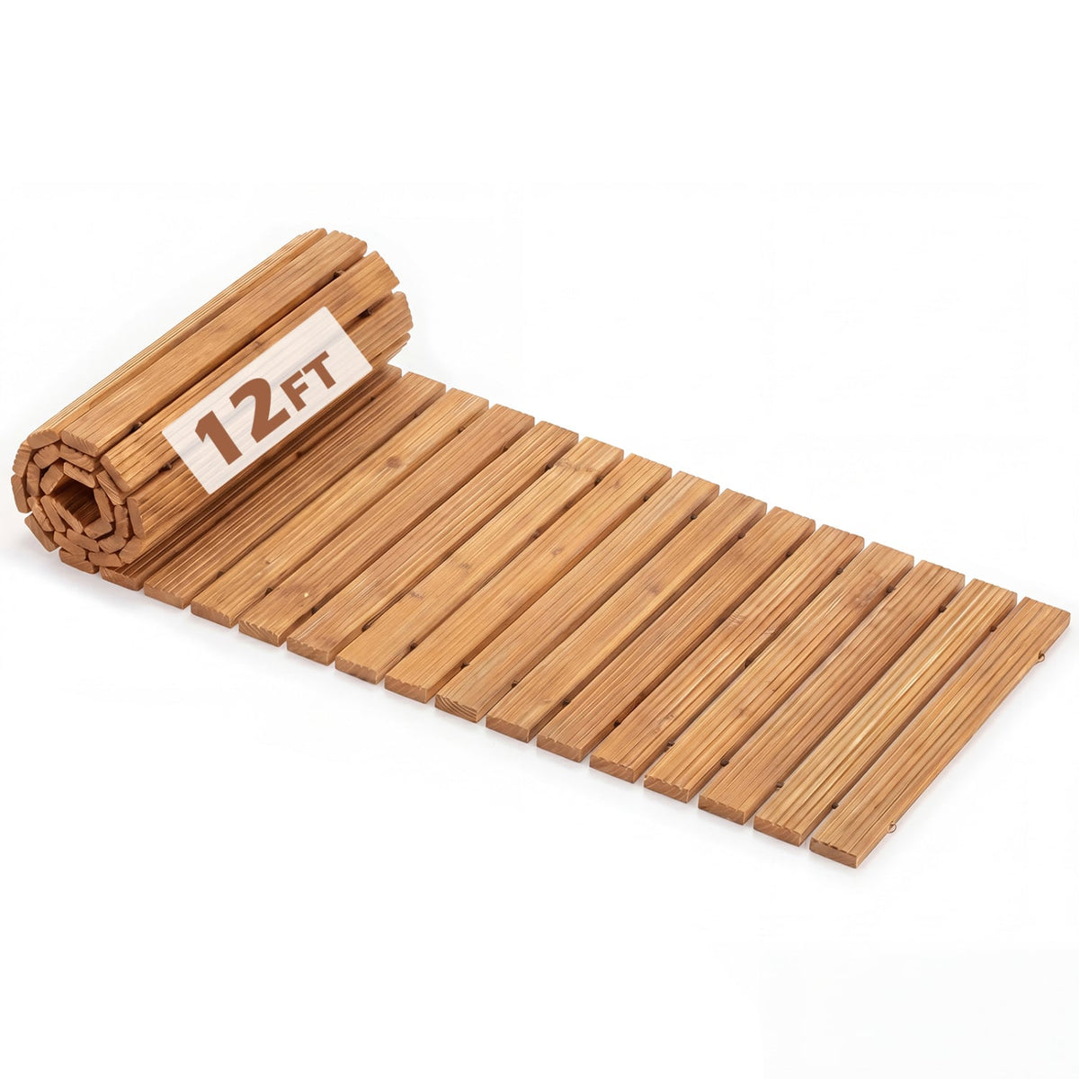 12 FT Wooden Garden Pathway 22 Inches Wide Outdoor Roll out Straight Walkway-1 Piece view 4
