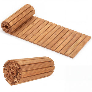 12 FT Wooden Garden Pathway 22 Inches Wide Outdoor Roll out Straight Walkway-1 Piece