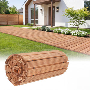 12 FT Wooden Garden Pathway 22 Inches Wide Outdoor Roll out Straight Walkway-1 Piece view 3