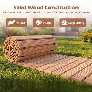 12 FT Wooden Garden Pathway 22 Inches Wide Outdoor Roll out Straight Walkway-1 Piece view 6