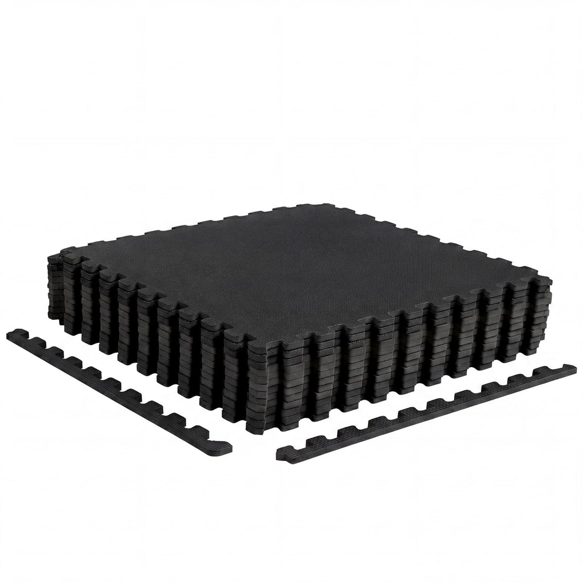 12 Pack Non-Slip Protective Interlocking EVA Foam Floor Tiles-Black