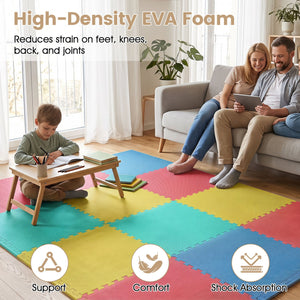 12 Pack Non-Slip Protective Interlocking EVA Foam Floor Tiles-Multicolor view 7