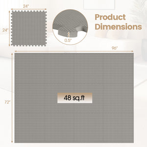 12 Pack Non-Slip Protective Interlocking EVA Foam Floor Tiles-Gray view 4