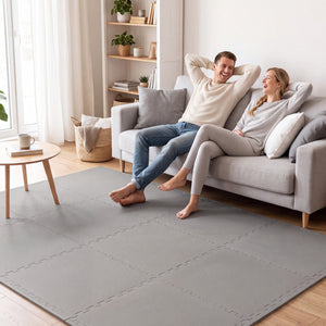 12 Pack Non-Slip Protective Interlocking EVA Foam Floor Tiles-Gray view 2