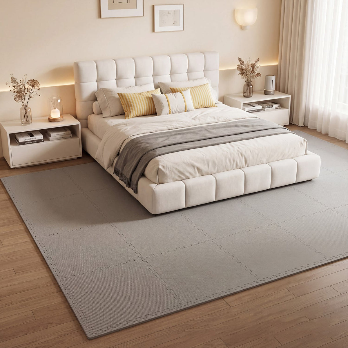 12 Pack Non-Slip Protective Interlocking EVA Foam Floor Tiles-Gray view 3