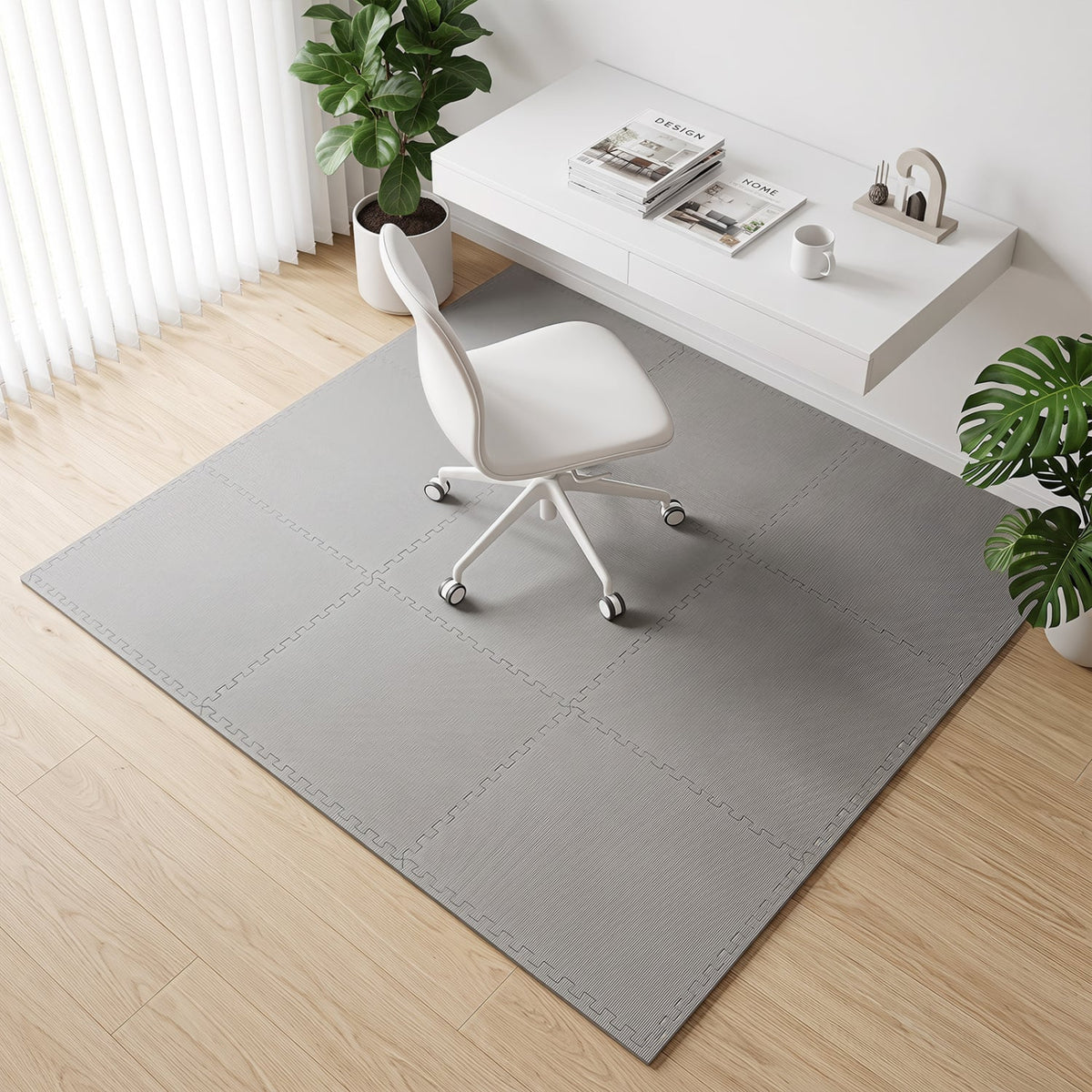12 Pack Non-Slip Protective Interlocking EVA Foam Floor Tiles-Gray view 5