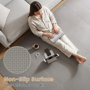 12 Pack Non-Slip Protective Interlocking EVA Foam Floor Tiles-Gray view 9