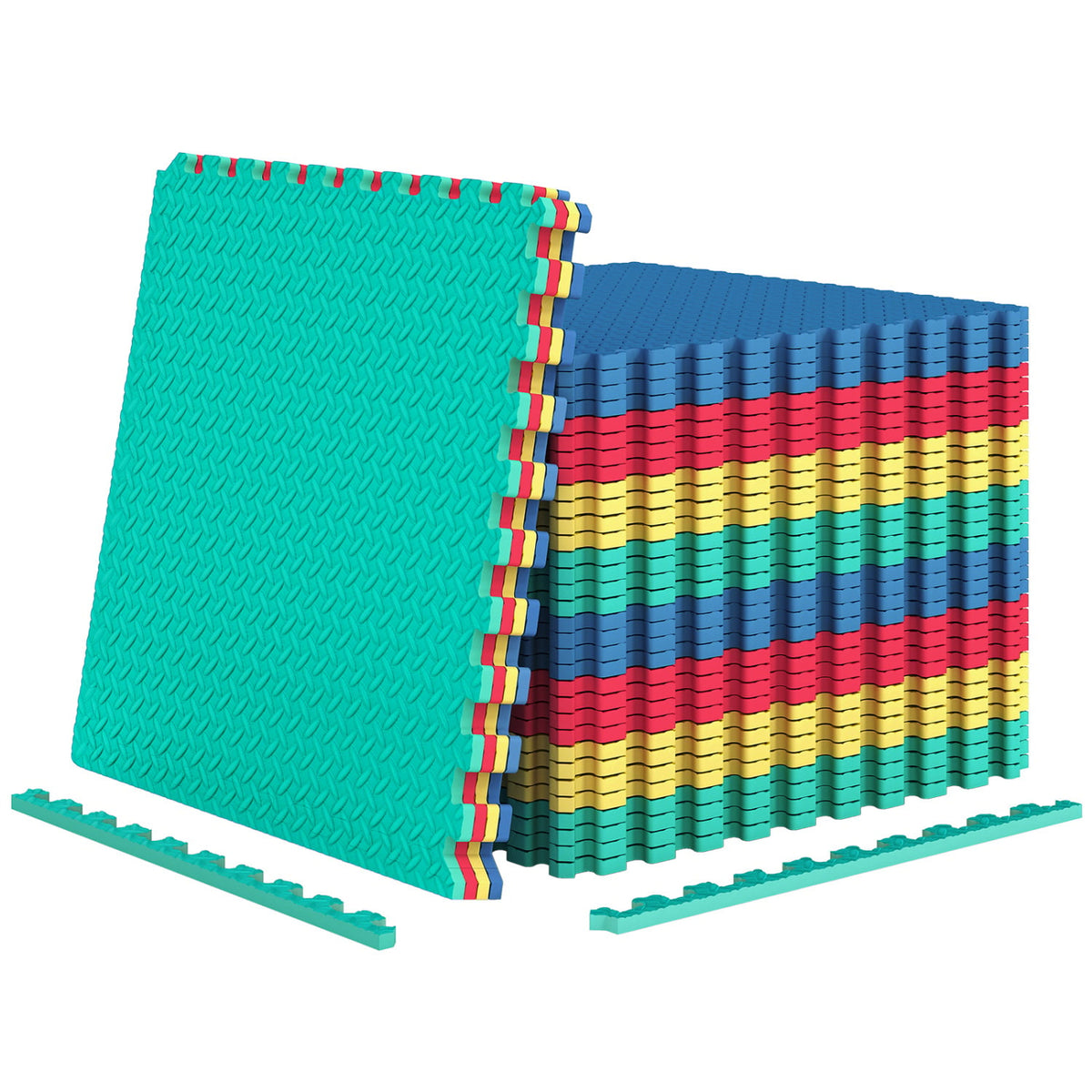 12 Pieces Puzzle Interlocking Flooring Mat with Anti-slip and Waterproof Surface-Multicolor view 6