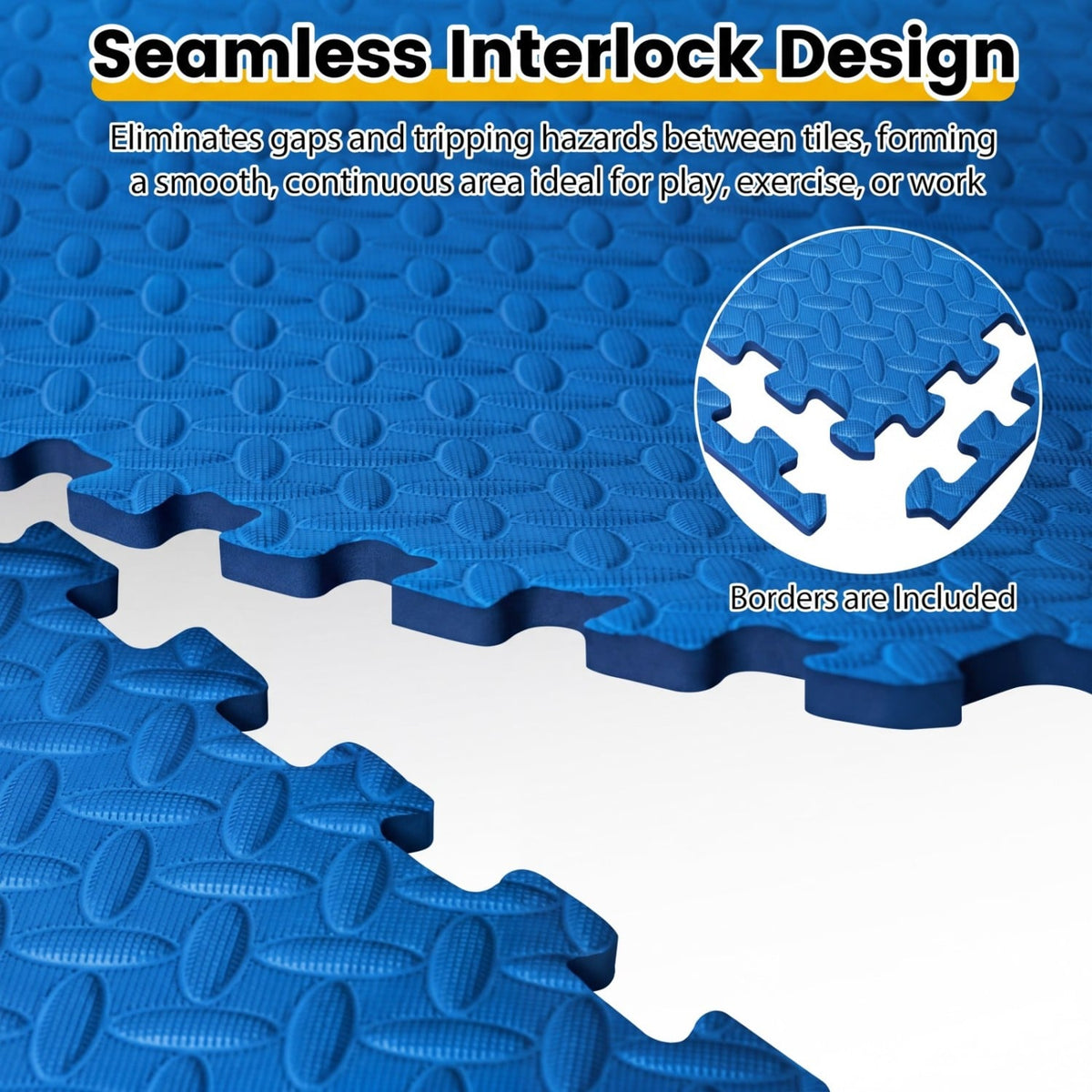 12 Tiles 1/2 inches Puzzle Exercise Floor Mats-Blue view 6