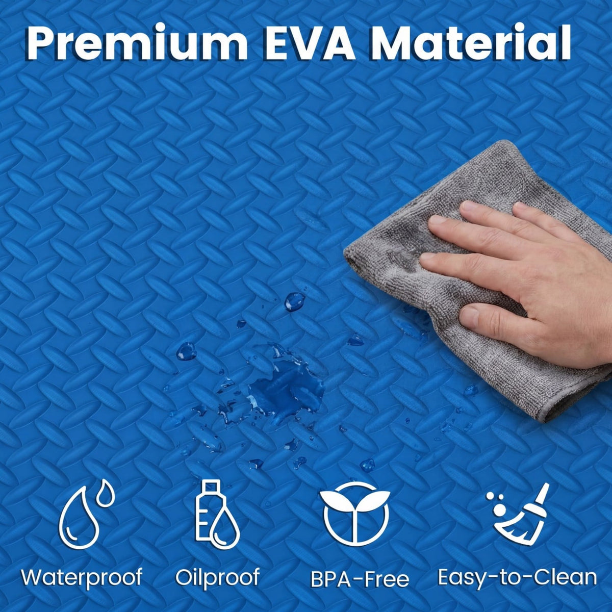 12 Tiles 1/2 inches Puzzle Exercise Floor Mats-Blue view 9