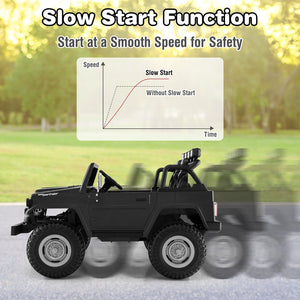 12V 2-Seat Licensed Kids Ride On Toyota FJ40 Car with 2.4G Remote Control-Black view 6