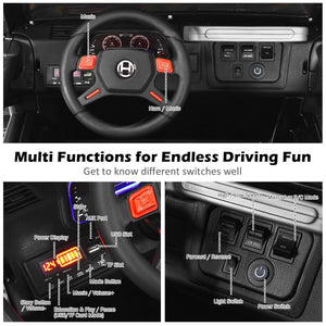 12V 2-Seater Ride on Car Truck with Remote Control and Storage Room-Black view 9
