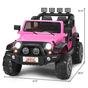 12V 2-Seater Ride on Car Truck with Remote Control and Storage Room-Pink view 5