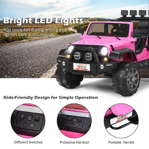 12V 2-Seater Ride on Car Truck with Remote Control and Storage Room-Pink view 7