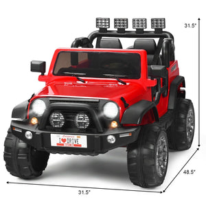 12V 2-Seater Ride on Car Truck with Remote Control and Storage Room-Red view 5
