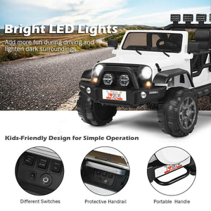 12V 2-Seater Ride on Car Truck with Remote Control and Storage Room-White view 7