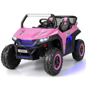 12V 2-Seater Kids Ride on UTV with Slow Start Function Music-Pink view 3